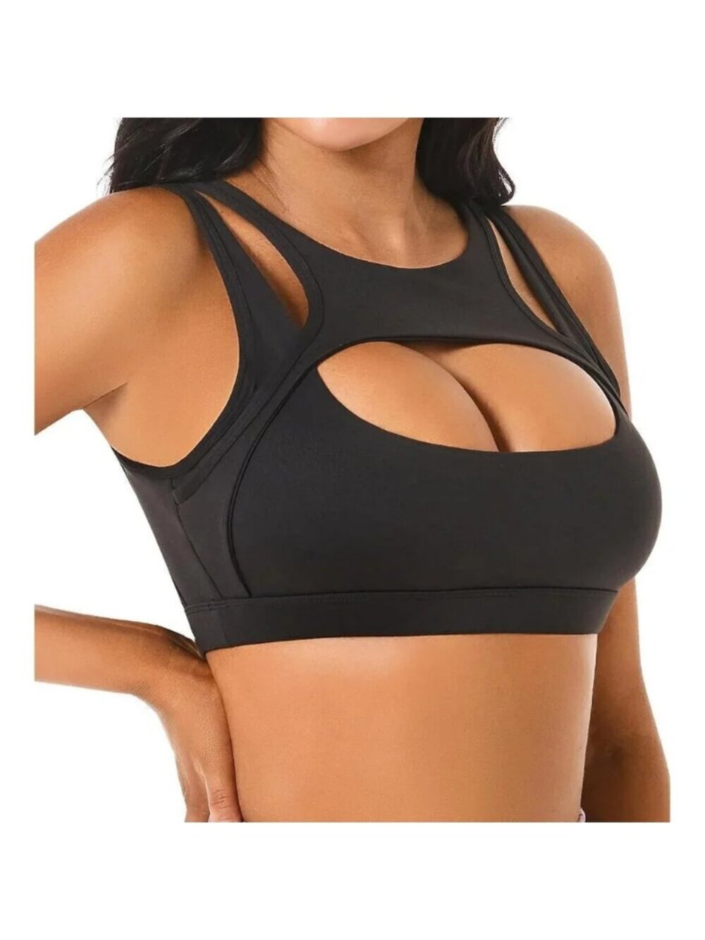 Sports Bra for Women Sexy Hollow Crop Tops with Removable Cups Workout Yoga Bra
